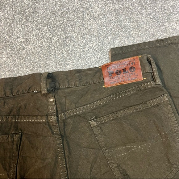 Polo Ralph Lauren Jeans Mens 34x32 Dark Green Varick Slim 625 Button Fly Denim - Picture 12 of 12